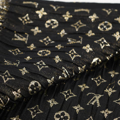 Louis Vuitton Black/Gold Scarf Silk 190 x 60 cm