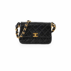 Chanel Seasonal Shoulder Bag Lambskin Black
