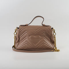 Gucci Medium GG Marmont Top Handle Dusty Pink