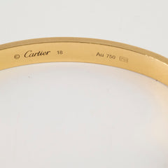 Cartier Love Bracelet Yellow Gold Size 18