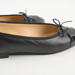 Chanel Lambskin Ballet Flats Black Size 36.5