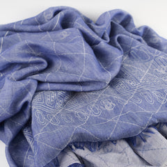 Chanel Blue Scarf Cashmere/Silk 140 x 140cm