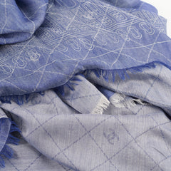 Chanel Blue Scarf Cashmere/Silk 140 x 140cm
