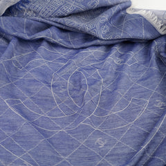 Chanel Blue Scarf Cashmere/Silk 140 x 140cm