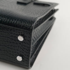 Saint Laurent Sac De Jour Croc Embossed Dark Green