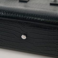 Saint Laurent Sac De Jour Croc Embossed Dark Green