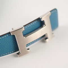 Hermes Constance Belt Blue Jeans Size 90