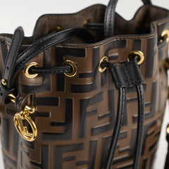 Fendi Mini Mon Tresor Bucket Bag Brown