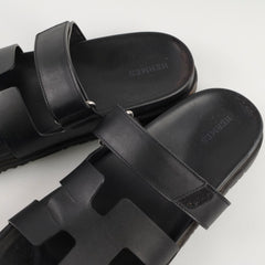 Hermes Chypre Women Size 40 Black Sandals 2025