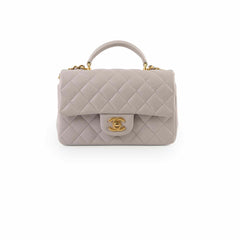Chanel Mini Rectangular With Top Handle Light Grey