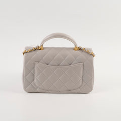 Chanel Mini Rectangular With Top Handle Light Grey