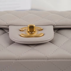 Chanel Mini Rectangular With Top Handle Light Grey