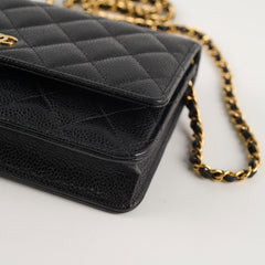Chanel Wallet on Chain WOC Caviar Black Microchipped