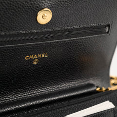 Chanel Wallet on Chain WOC Caviar Black Microchipped
