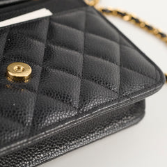 Chanel Wallet on Chain WOC Caviar Black Microchipped