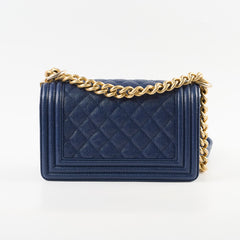 Chanel Small Boy Caviar Bag Navy 26 Series