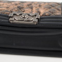 Chanel Boy Small Lambskin Black/Bronze Metallic