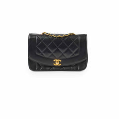 Chanel Lambskin Vintage Diana Bag Black