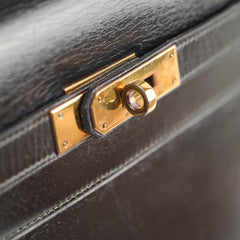 Hermes Vintage Kelly 32 Box Black J Circle Stamp 1980