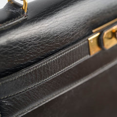Hermes Vintage Kelly 32 Box Black J Circle Stamp 1980