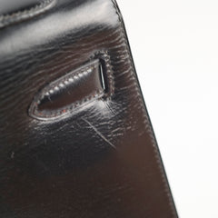 Hermes Vintage Kelly 32 Box Black J Circle Stamp 1980