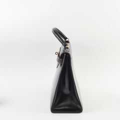 Hermes Vintage Kelly 32 Box Black J Circle Stamp 1980
