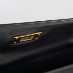Hermes Vintage Kelly 32 Box Black J Circle Stamp 1980