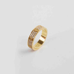Cartier Pave Diamonds Love Ring SM Yellow Gold Size 54