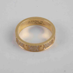 Cartier Pave Diamonds Love Ring SM Yellow Gold Size 54