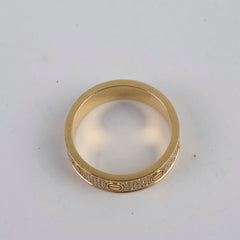 Cartier Pave Diamonds Love Ring SM Yellow Gold Size 54