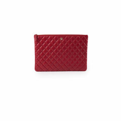 Chanel Lambskin Large O-Case Red Series 22