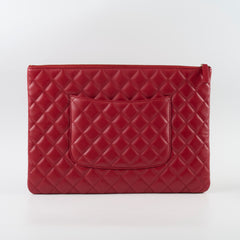Chanel Lambskin Large O-Case Red Series 22