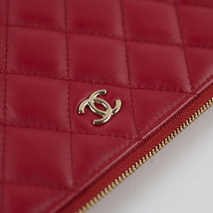 Chanel Lambskin Large O-Case Red Series 22