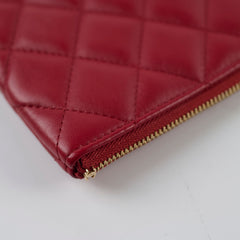 Chanel Lambskin Large O-Case Red Series 22
