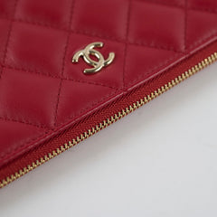 Chanel Lambskin Large O-Case Red Series 22