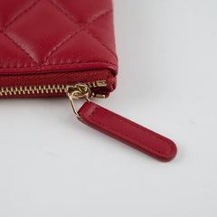 Chanel Lambskin Large O-Case Red Series 22