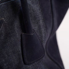 Prada Denim Double Zip Tote Navy