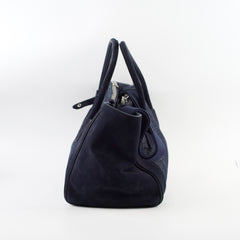 Prada Denim Double Zip Tote Navy