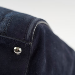 Prada Denim Double Zip Tote Navy