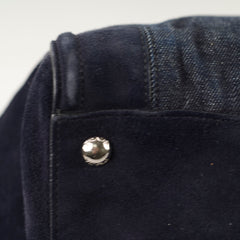 Prada Denim Double Zip Tote Navy