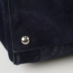 Prada Denim Double Zip Tote Navy