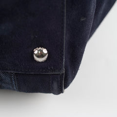 Prada Denim Double Zip Tote Navy