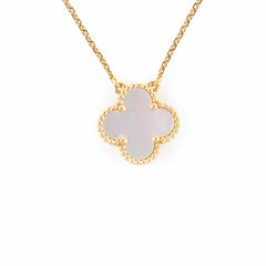 Van Cleef & Arpels Vintage Alhambra Mother of Pearl MOP Necklace Yellow Gold