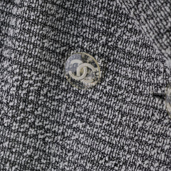 Chanel Tweed Long Jacket Grey Size 38