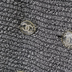 Chanel Tweed Long Jacket Grey Size 38