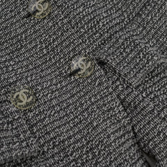 Chanel Tweed Long Jacket Grey Size 38