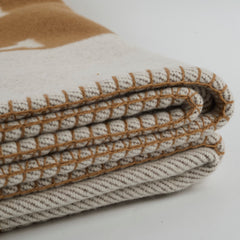 Hermes Avalon Throw Blanket Ecru/Camel