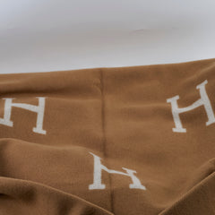 Hermes Avalon Throw Blanket Ecru/Camel