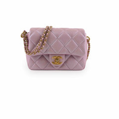 Chanel Caviar My Perfect Square Mini Iridescent Pink Microchip