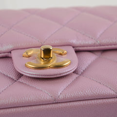 Chanel Caviar My Perfect Square Mini Iridescent Pink Microchip